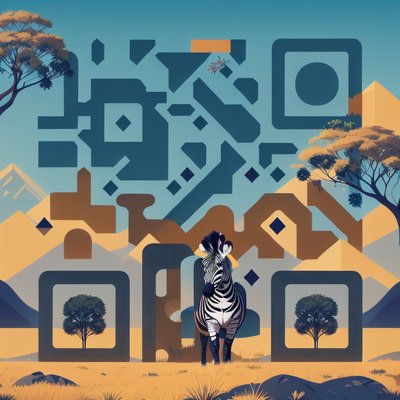 Zebra Savanna Flat Vector QR Code for Posters