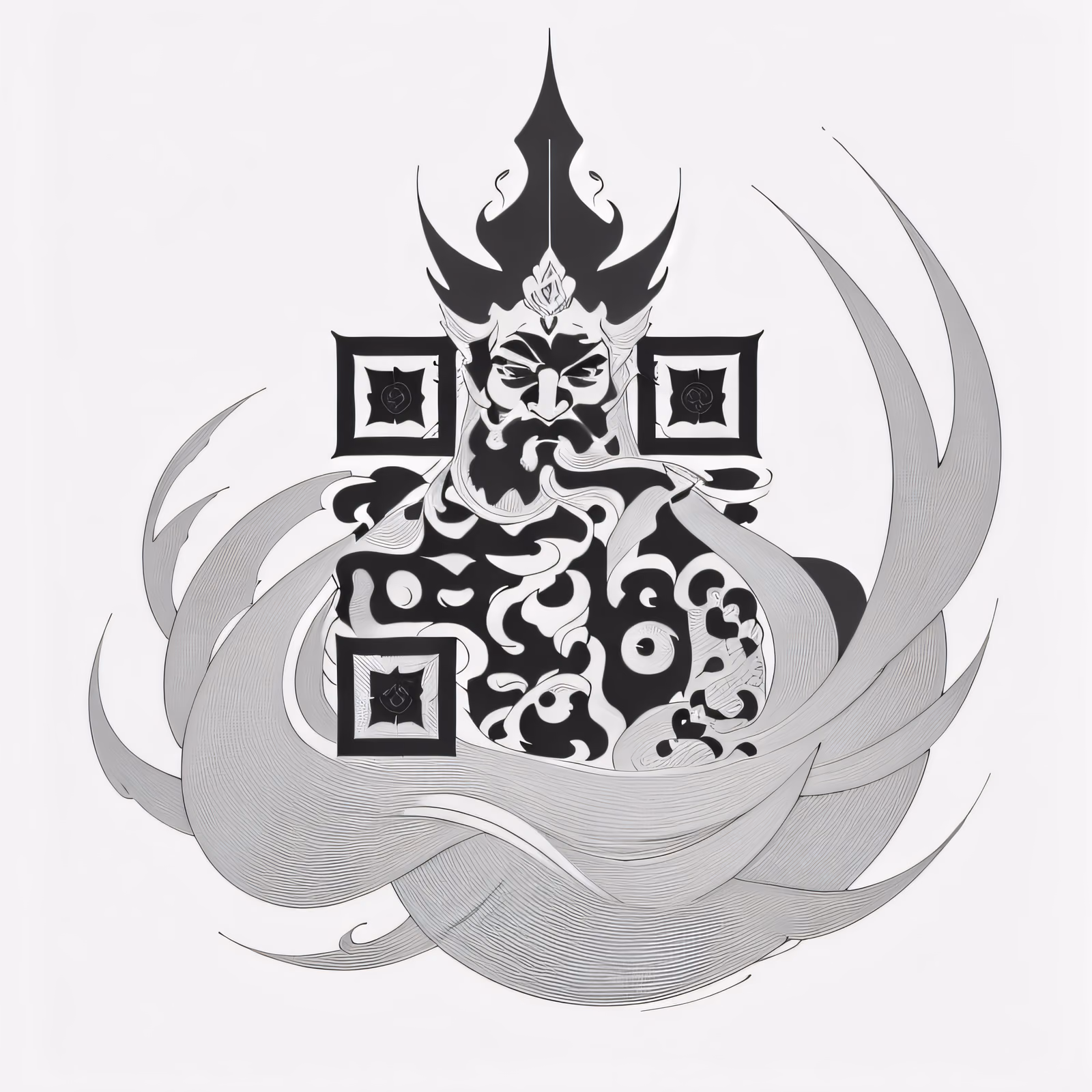 Bearded Deity Ink Tattoo QR Code for Temporary Tattoos — image 1
