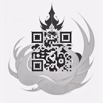 Bearded Deity Ink Tattoo QR Code for Temporary Tattoos — image 1