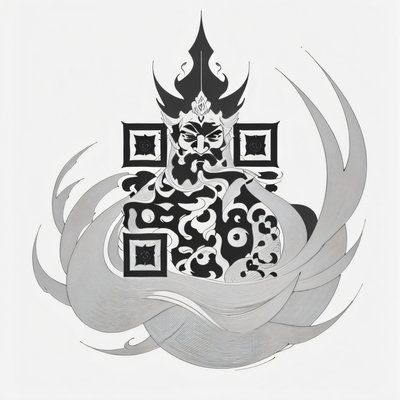 Bearded Deity Ink Tattoo QR Code for Temporary Tattoos