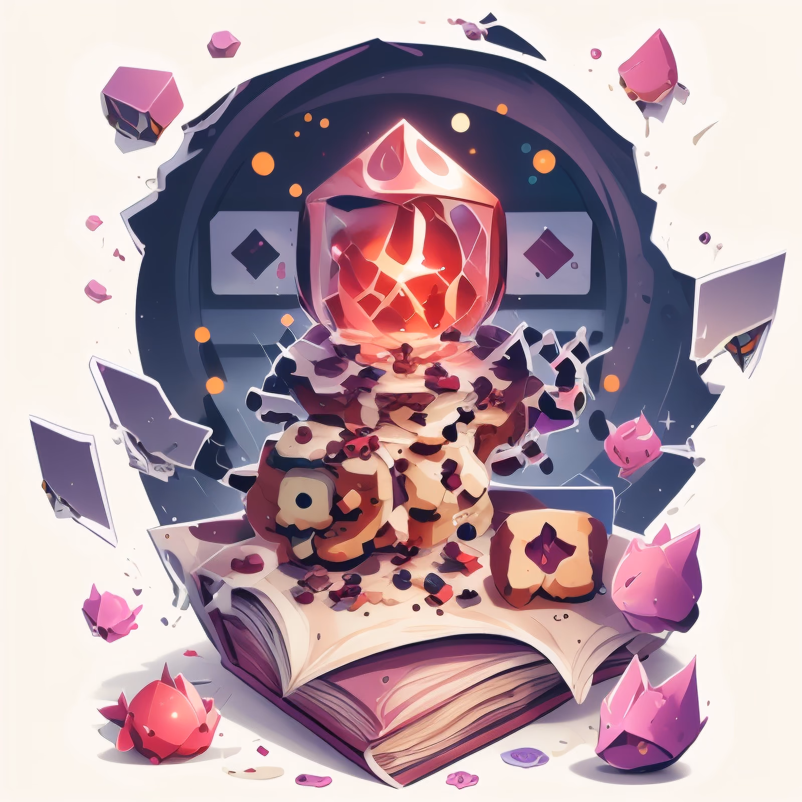 Crystal on Open Book Vector QR Code for Stickers — image 1