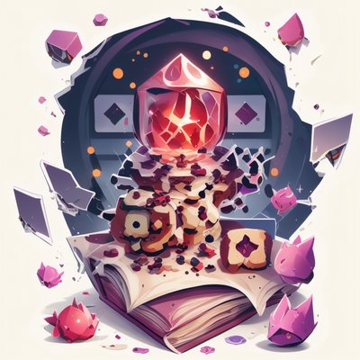 Crystal on Open Book Vector QR Code for Stickers