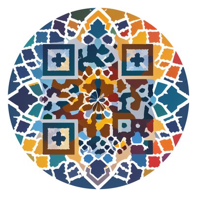 Geometric Tile Mosaic Vector QR Code for Stickers