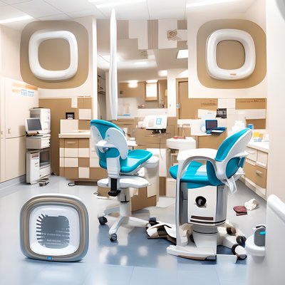 Modern Dental Clinic 3D QR Code for Flyers