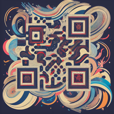 Вихрь лент: психоделический QR-код для постеров — изображение 1