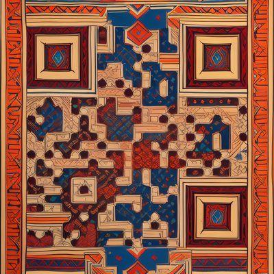 Middle Eastern Rug Pattern QR Code Art