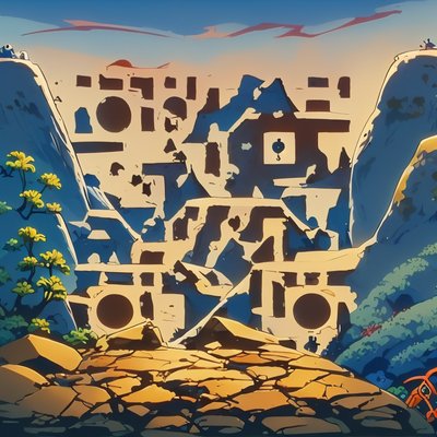 Canyon Cliffs Comic Panel QR Code for Posters