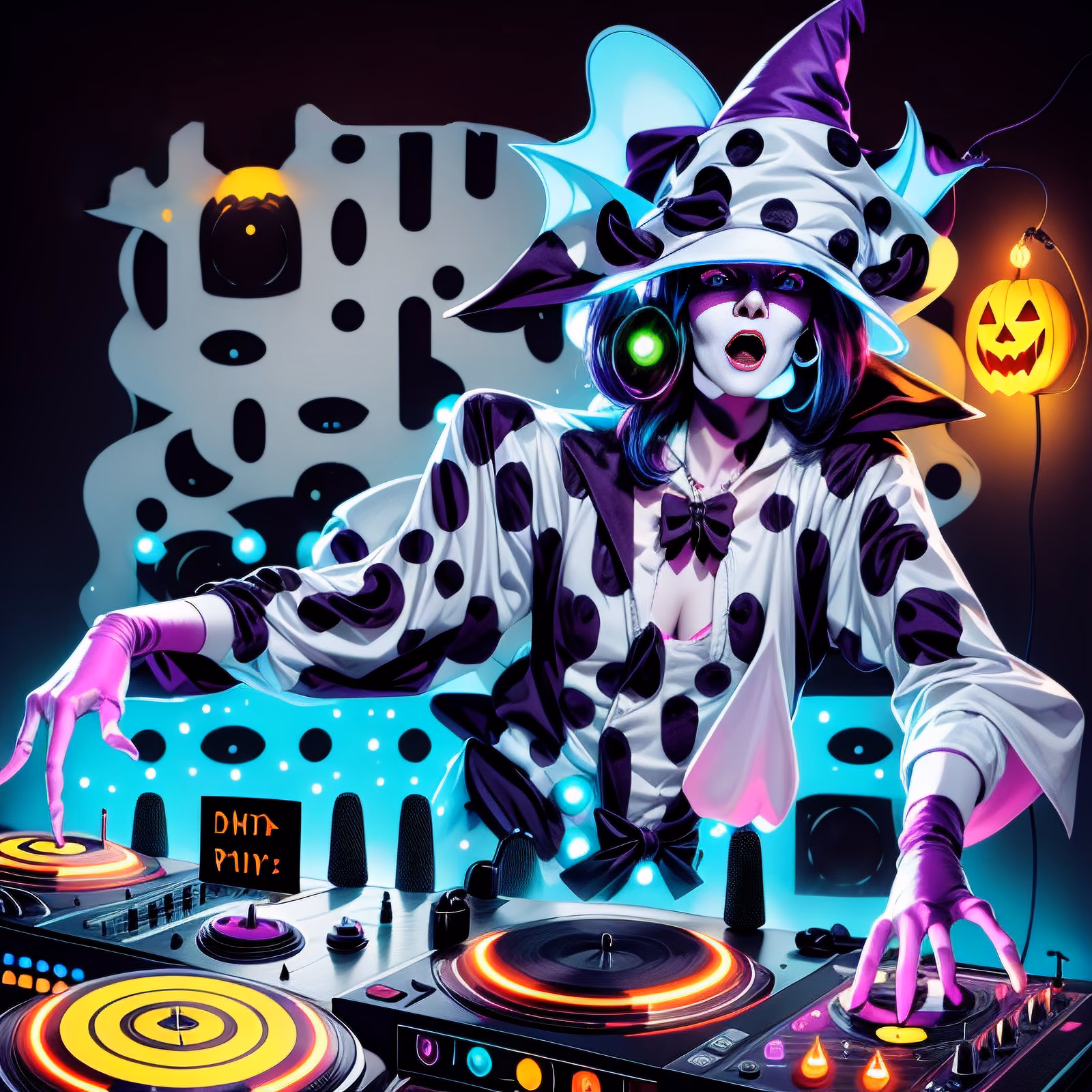 Halloween DJ Cartoon QR Code for Flyers — image 1