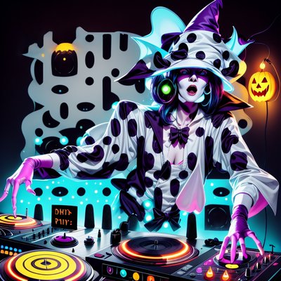Halloween DJ Cartoon QR Code for Flyers