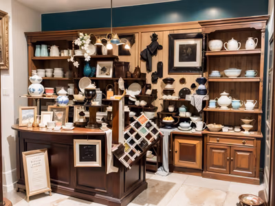 Antique Shop Interior Photorealistic QR Code for Window Displays — image 1