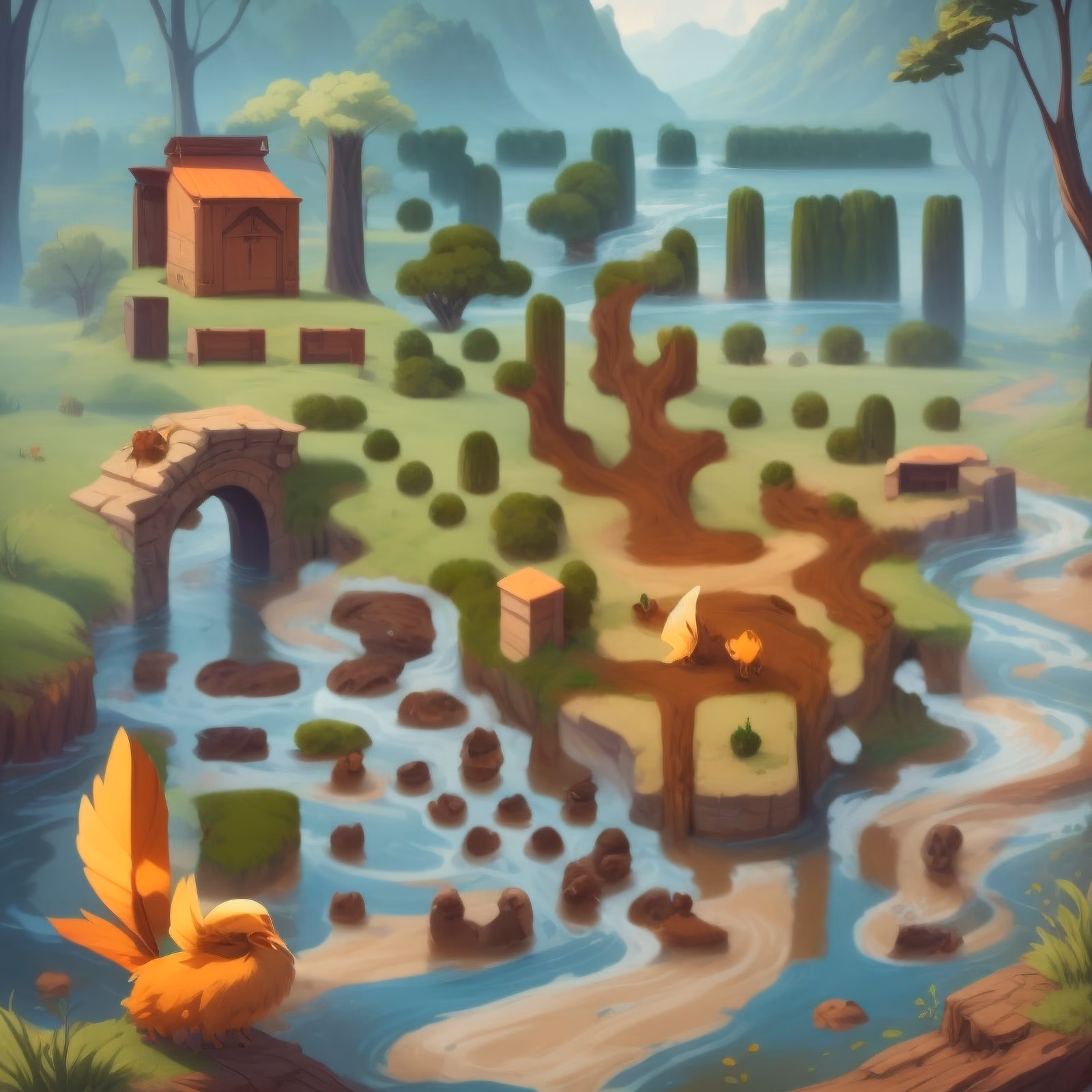 Game World River Concept Art QR Code for Posters — image 1