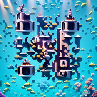 Подводный город русалок: 3D QR-код