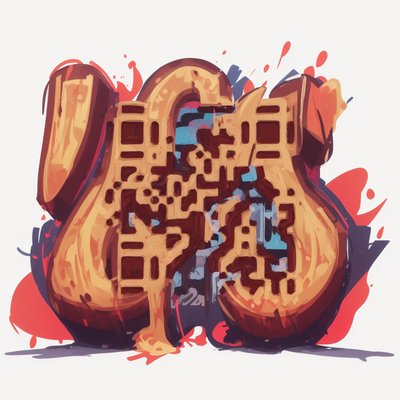 Bubble Graffiti Lettering QR Code for Stickers