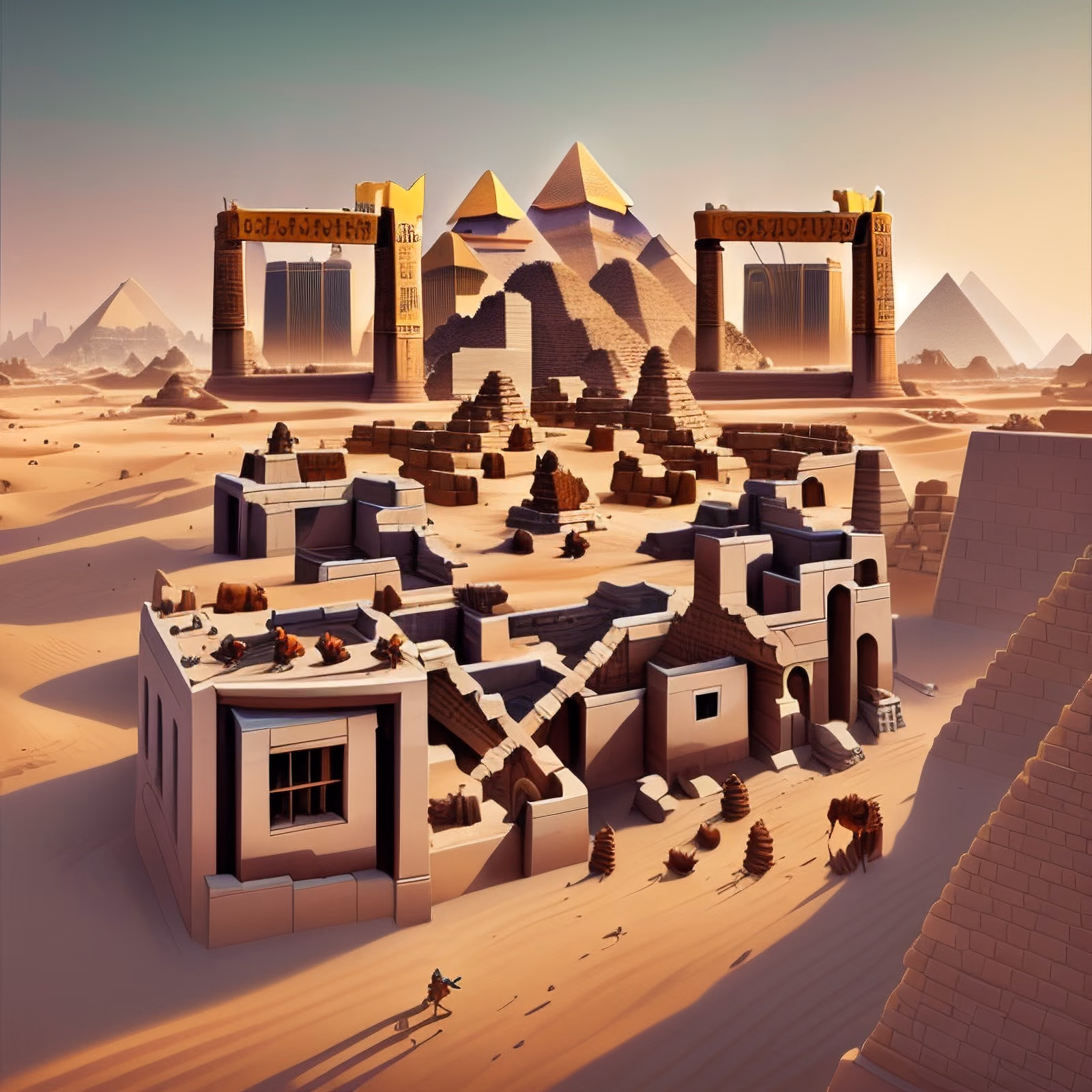 Egyptian Desert Pyramids Game Art QR Code for Posters — image 1