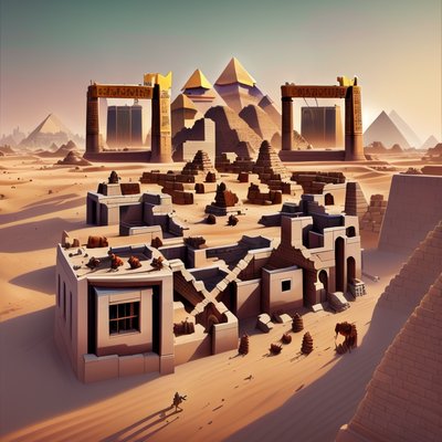 Egyptian Desert Pyramids Game Art QR Code for Posters