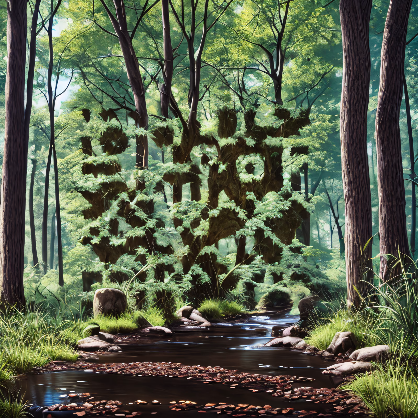 Forest Stream Photorealistic QR Code Art — image 1