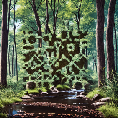 Forest Stream Photorealistic QR Code Art — image 1