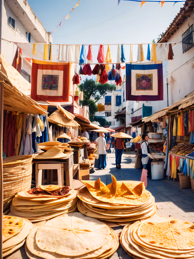 Mexican Market Street Photo QR Code for Posters — image 1