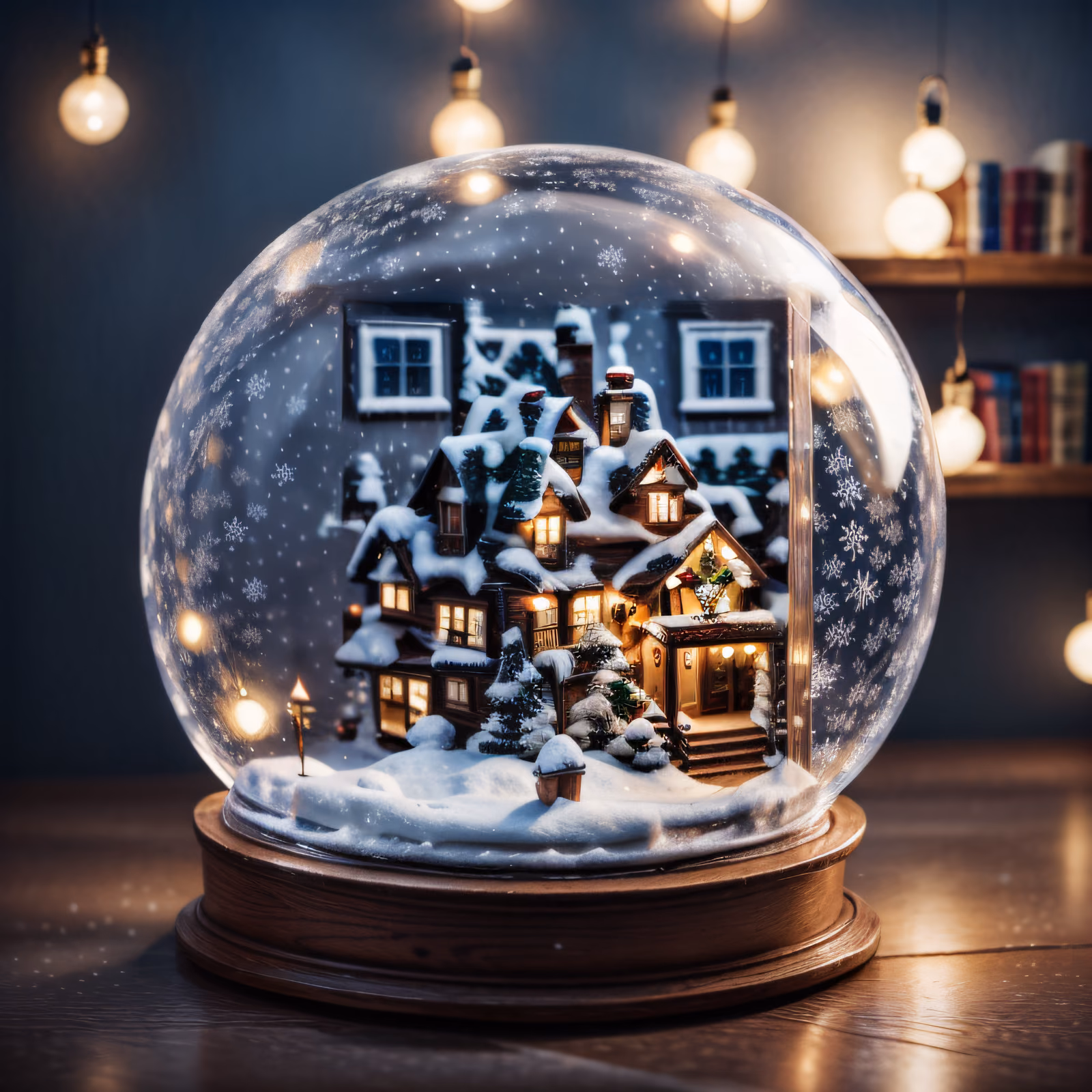 Snow Globe Chalet Winter Scene QR Code for Greeting Cards — image 1