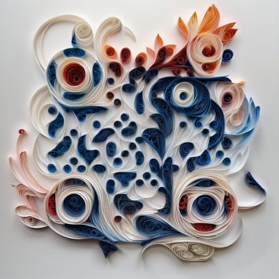 Coiled Paper Swirls Quilling QR Code Art