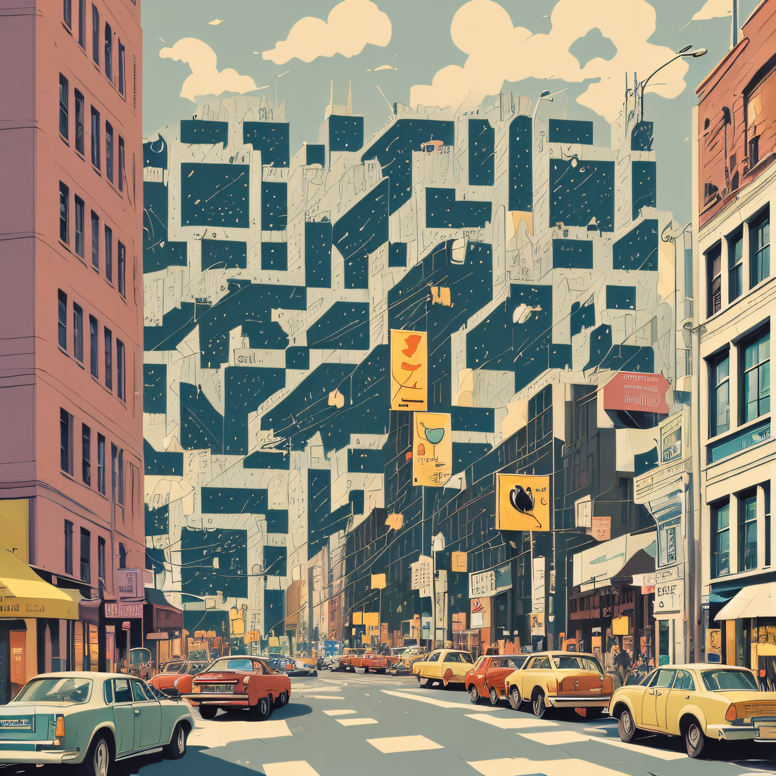 Retro City Street Comic QR Code for Posters — image 1
