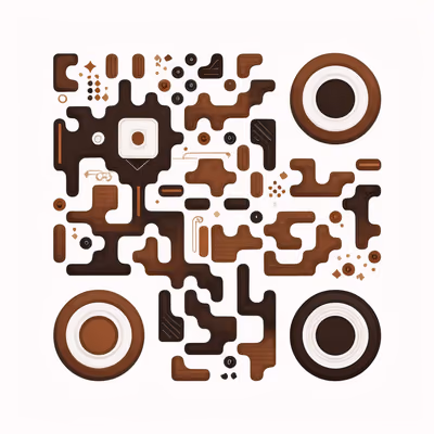 Brown Abstract Shapes Vector QR Code for Packaging — image 1