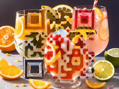 Tropical Fruit Cocktails Digital QR Code for Restaurant Menus — image 1