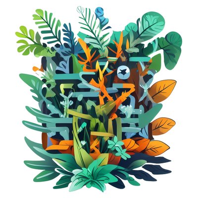 Tropical Leaves Vector QR Code for Stickers