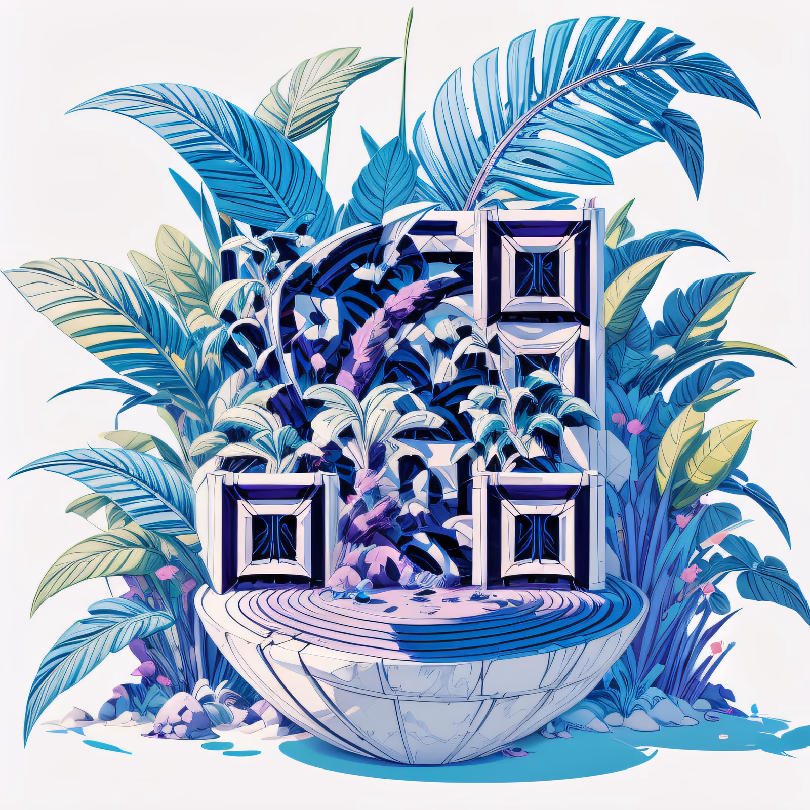Тропические растения в стиле игровой графики: QR-код — изображение 1