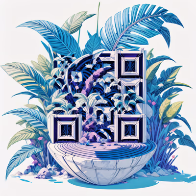 Тропические растения в стиле игровой графики: QR-код — изображение 1