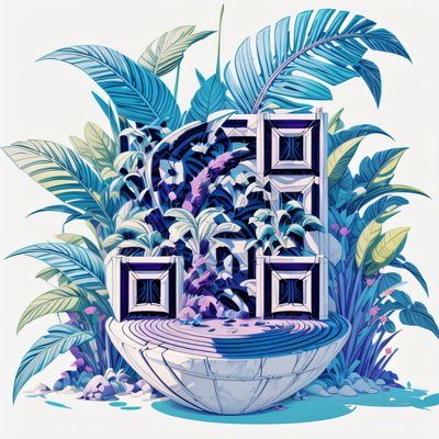 Tropical Plants Game Art QR Code Art