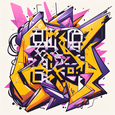 Граффити в стиле вайлдстайл: геометричный QR-код для одежды — изображение 1