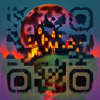 Haunted Mansion Blood Moon QR Code for Posters