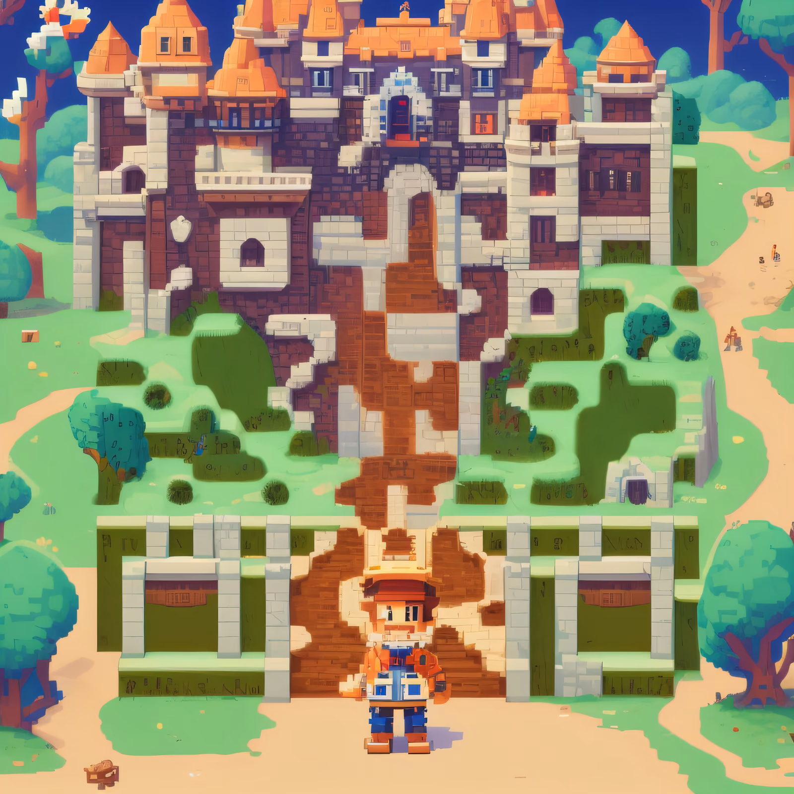 Pixel Castle Game World QR Code for Posters — image 1