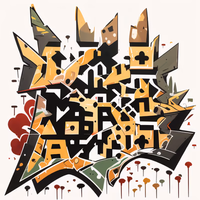 Wildstyle Graffiti Lettering QR Code for Stickers — image 1