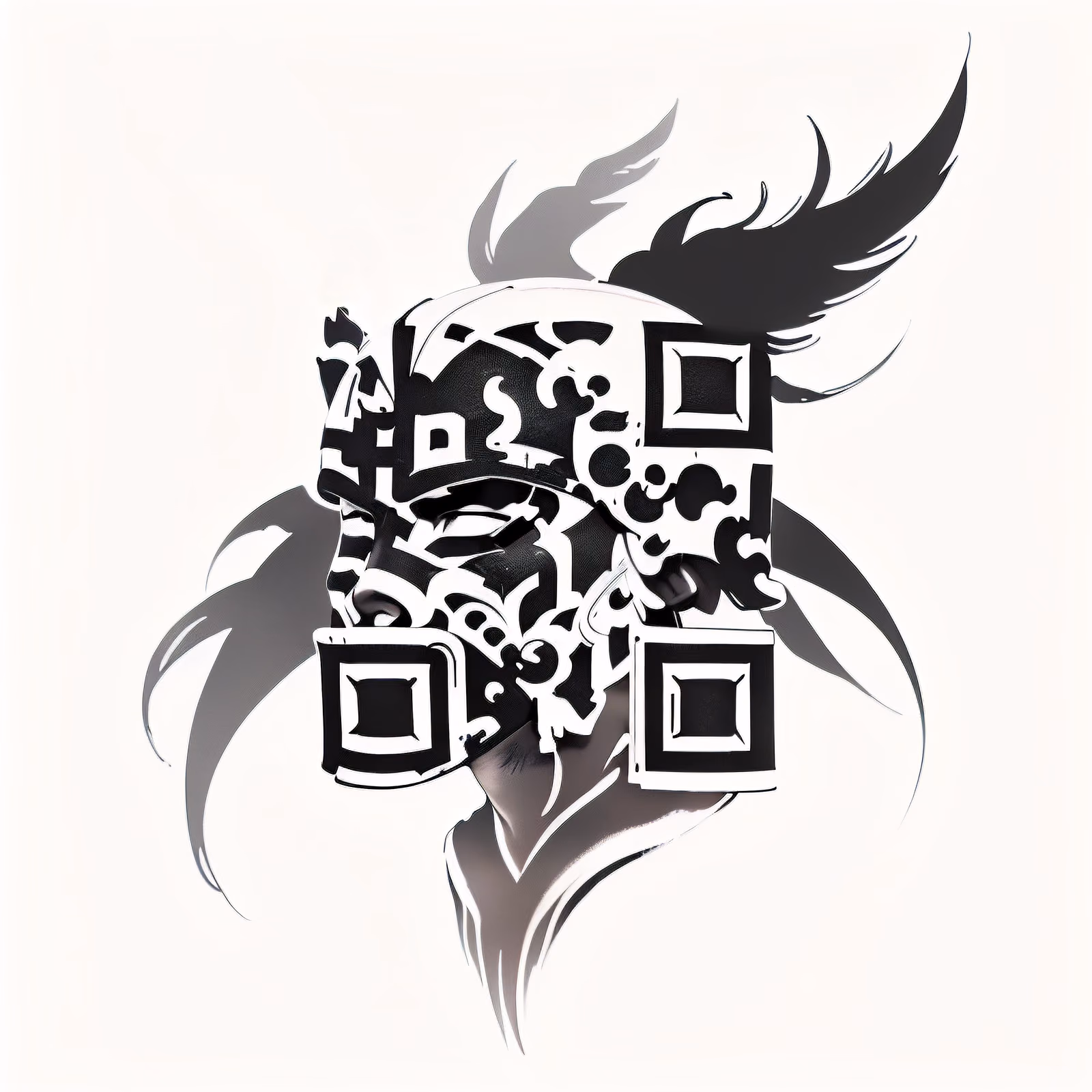 Spartan Helmet Tattoo Style QR Code for Temporary Tattoos — image 1