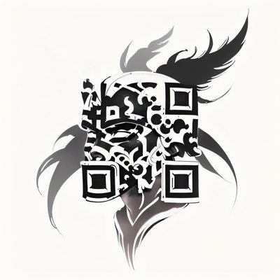 Spartan Helmet Tattoo Style QR Code for Temporary Tattoos