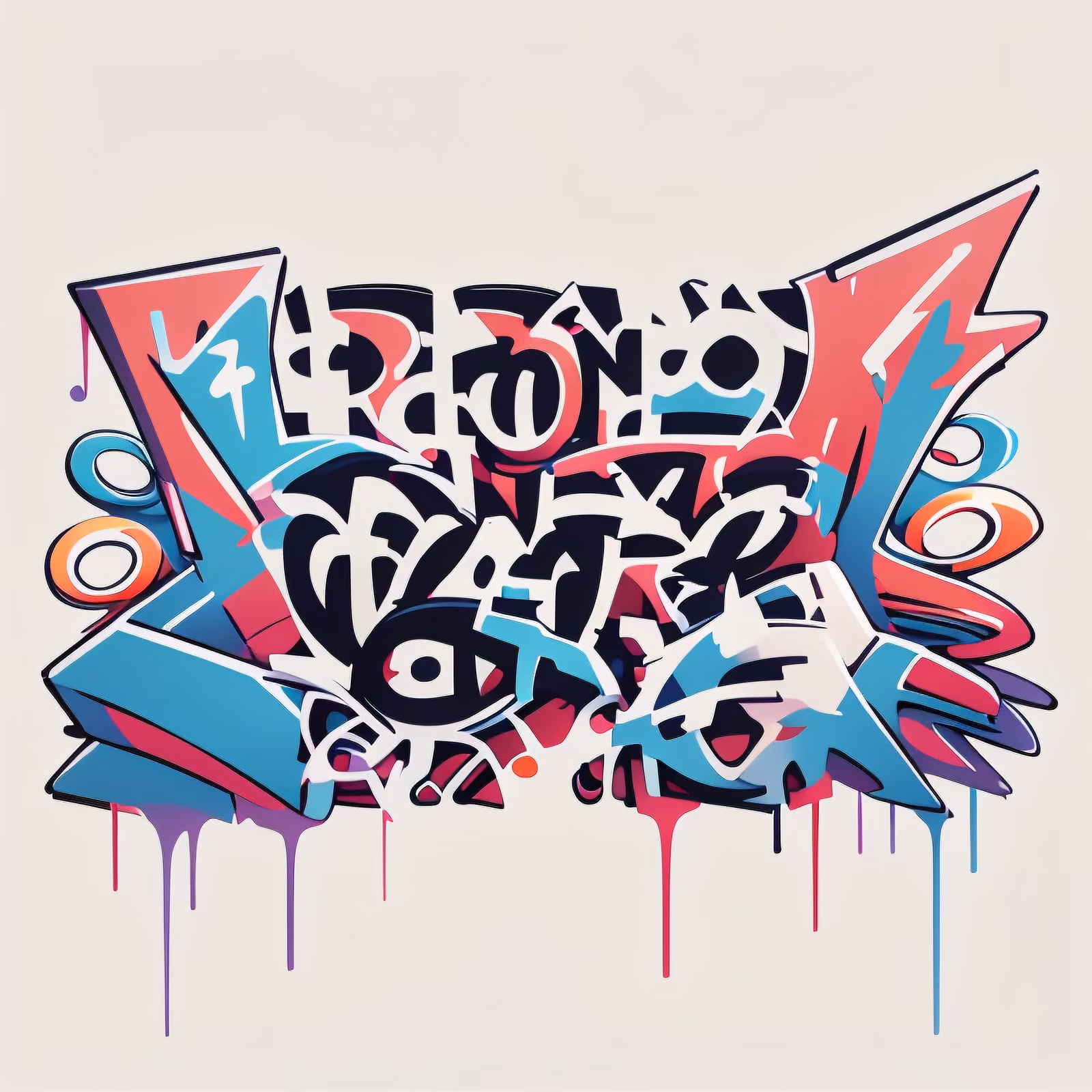 Graffiti Wildstyle Lettering Sticker Art QR Code for Apparel — image 1