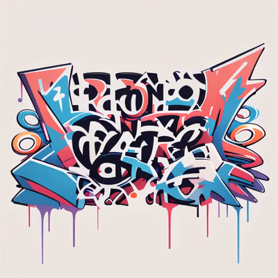 Graffiti Wildstyle Lettering Sticker Art QR Code for Apparel — image 1