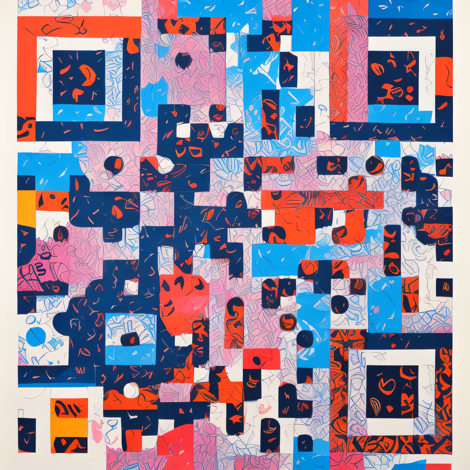 Abstract Color Block Pattern QR Code Art — image 1