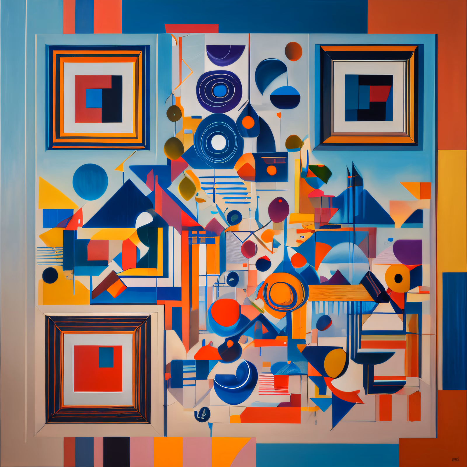 Geometric Abstract Painting QR Code Art — image 1