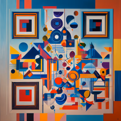 Geometric Abstract Painting QR Code Art — image 1