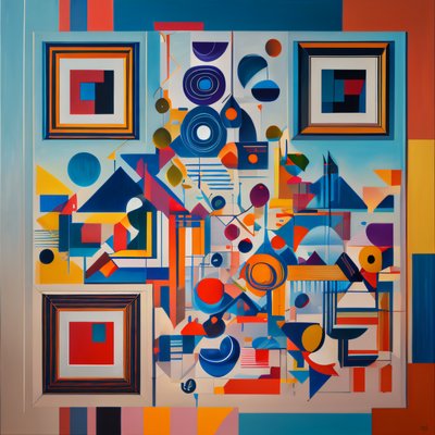 Geometric Abstract Painting QR Code Art