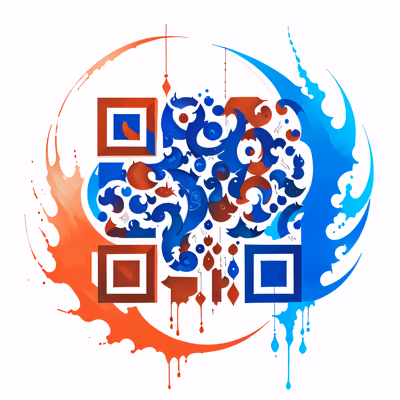 QR-код в виде полумесяца из стекающей краски для временных татуировок — изображение 1
