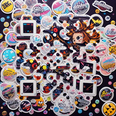 Sticker Bomb Collage QR Code for Stickers