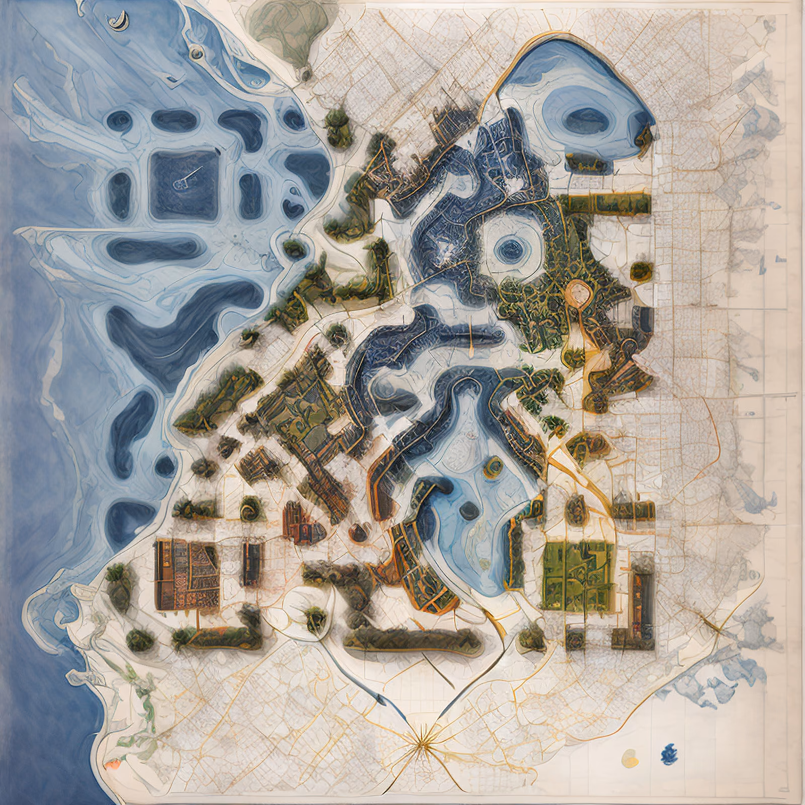 San Francisco Style City Map QR Code Art — image 1