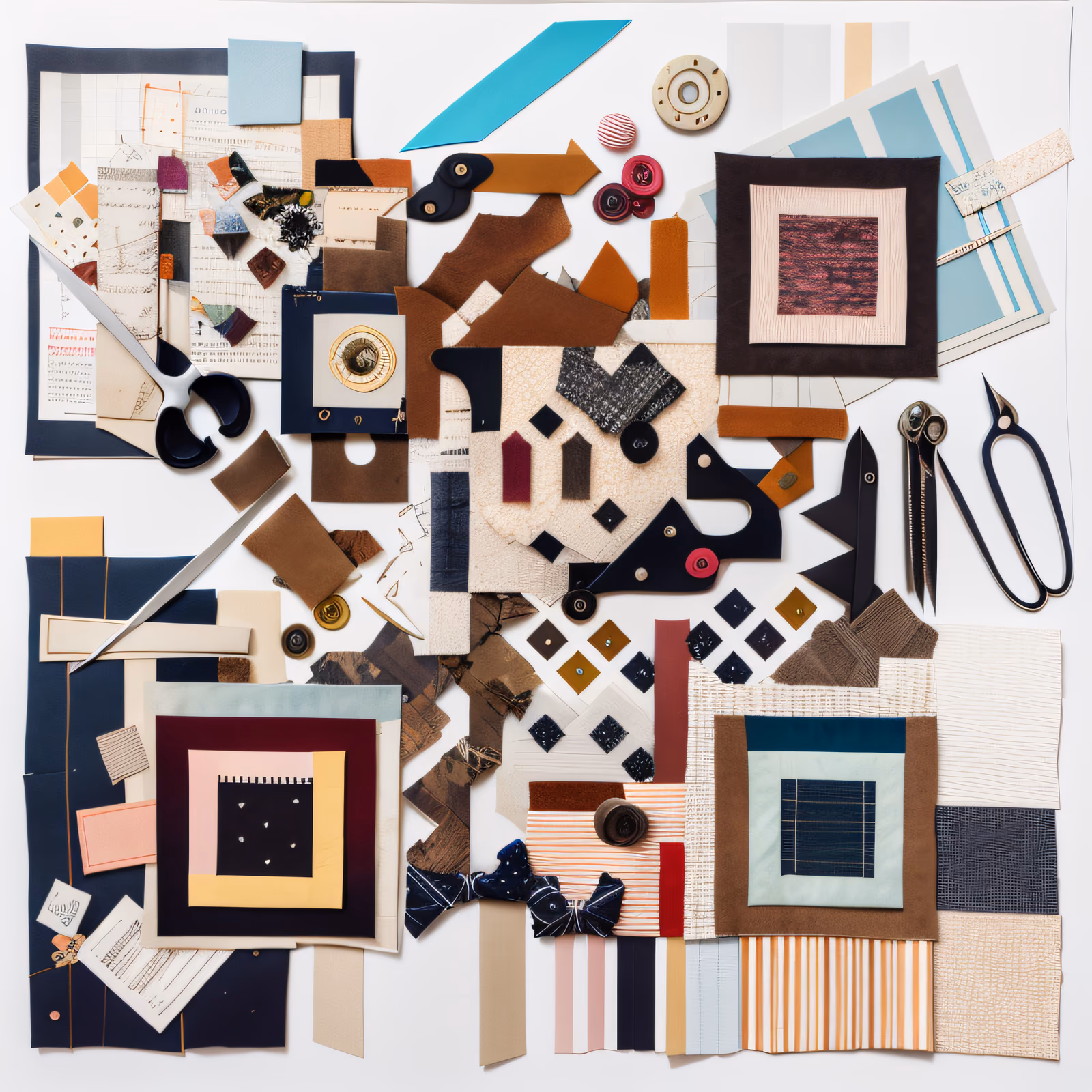 Sewing Supplies Fabric Collage QR Code for Packaging — image 1