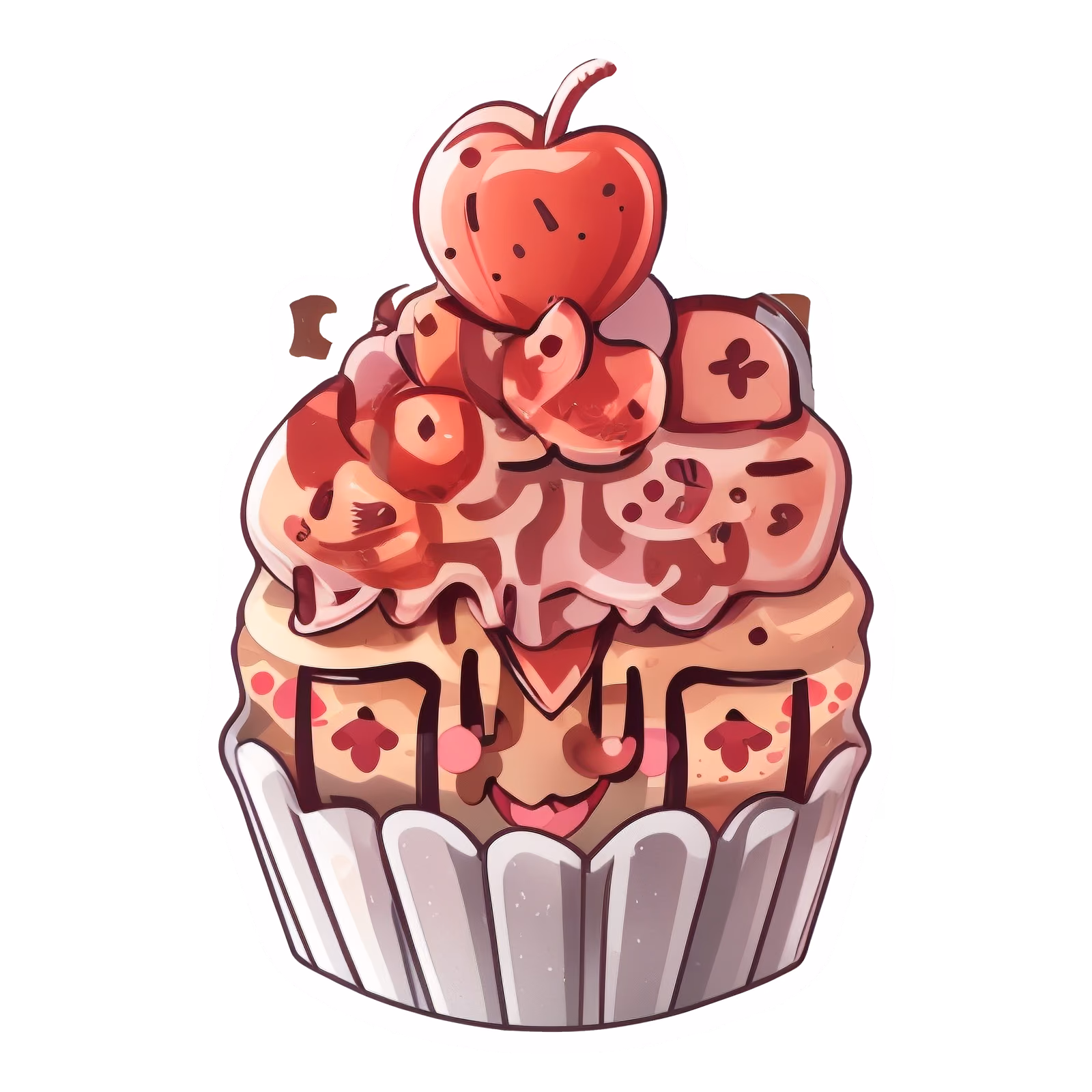 Kawaii Cupcake Vector QR Code for Stickers — image 1