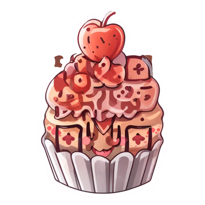 Kawaii Cupcake Vector QR Code for Stickers — image 1