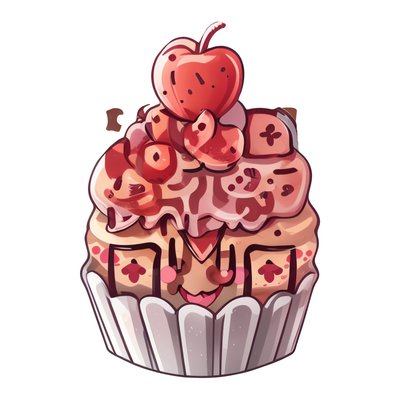 Kawaii Cupcake Vector QR Code for Stickers
